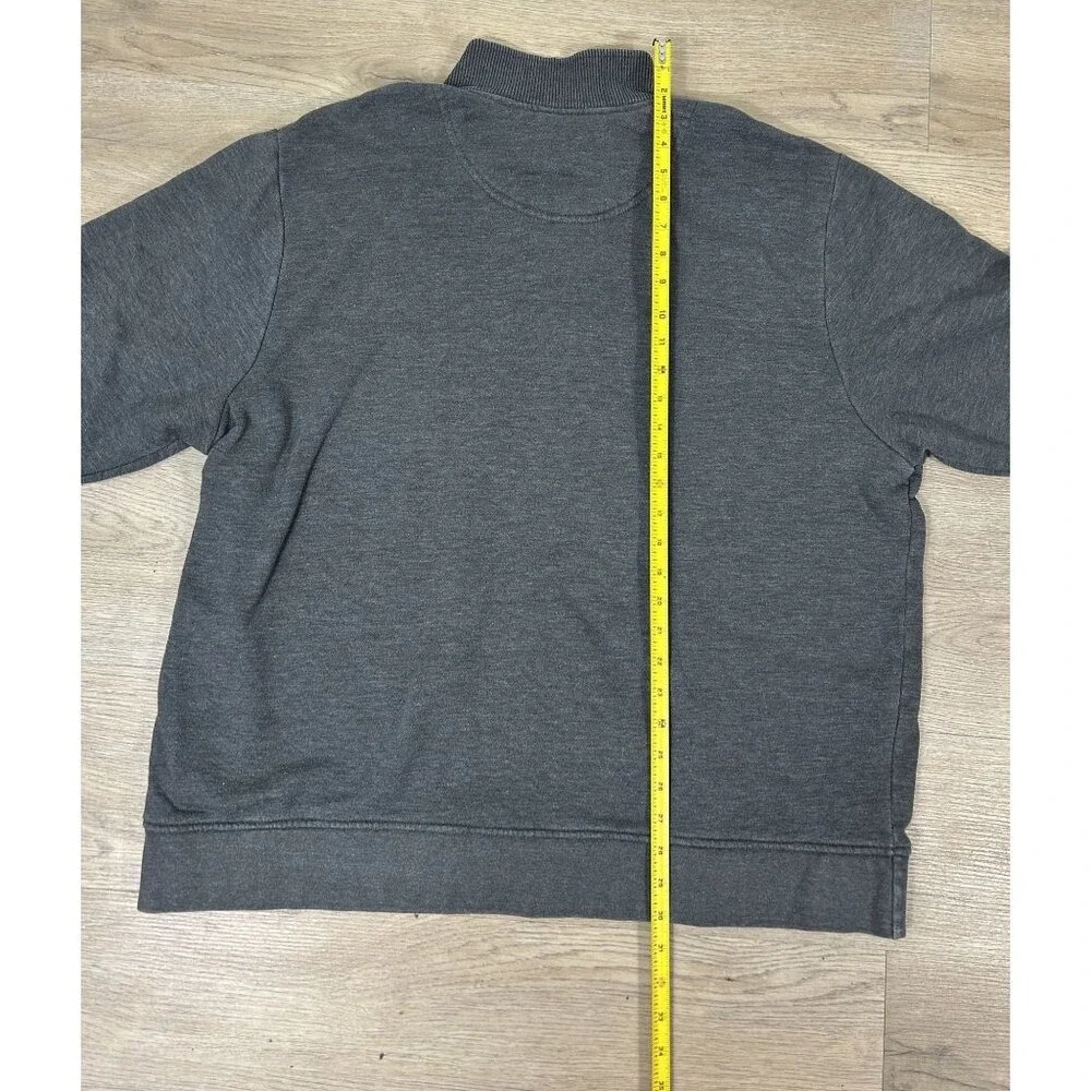 Orvis Quarter Zip Charcoal Gray Maroon Pullover Sweater Size XXL